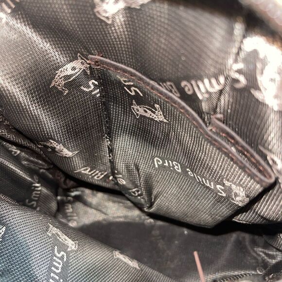 Smile Bird Leather faded Brown Men small messenger bag .Nylon adjustable strap. - Picture 10 of 11